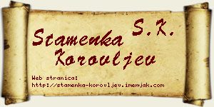 Stamenka Korovljev vizit kartica